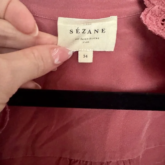 Sézane Chloe Blouse – Rosewood, Size 34 (US 2/XS) - Picture 7 of 13